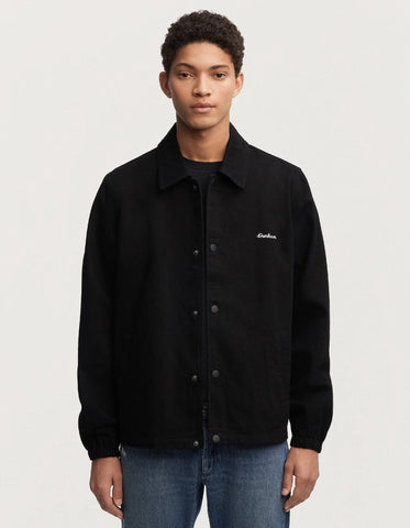 DENHAM ROY COACH JACKET Rinsed Black Denim - Boxy Fit Black