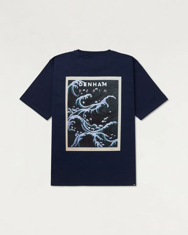 DENHAM WAVE TEE Heavy Core Jersey - Relaxed Fit Medium Blue