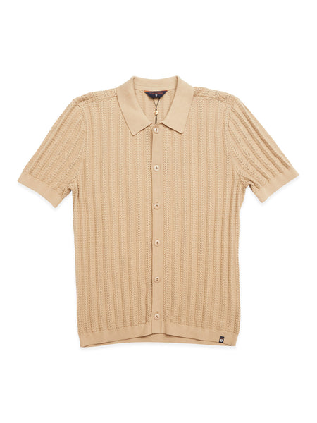 BLUE DE GÉNES Compra Open Polo Knit Khaki online kaufen