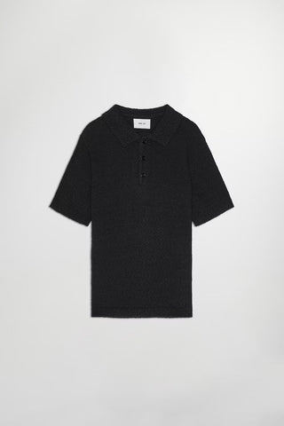 NN.07 Randy Baumwoll-Bouclé Polo Black